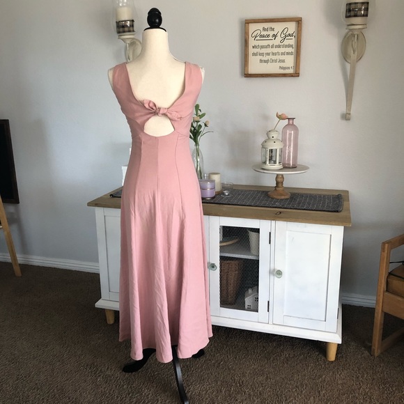 MNG by MANGO Minimalist Pink Maxi Dress Sz 2 - Picture 2 of 14